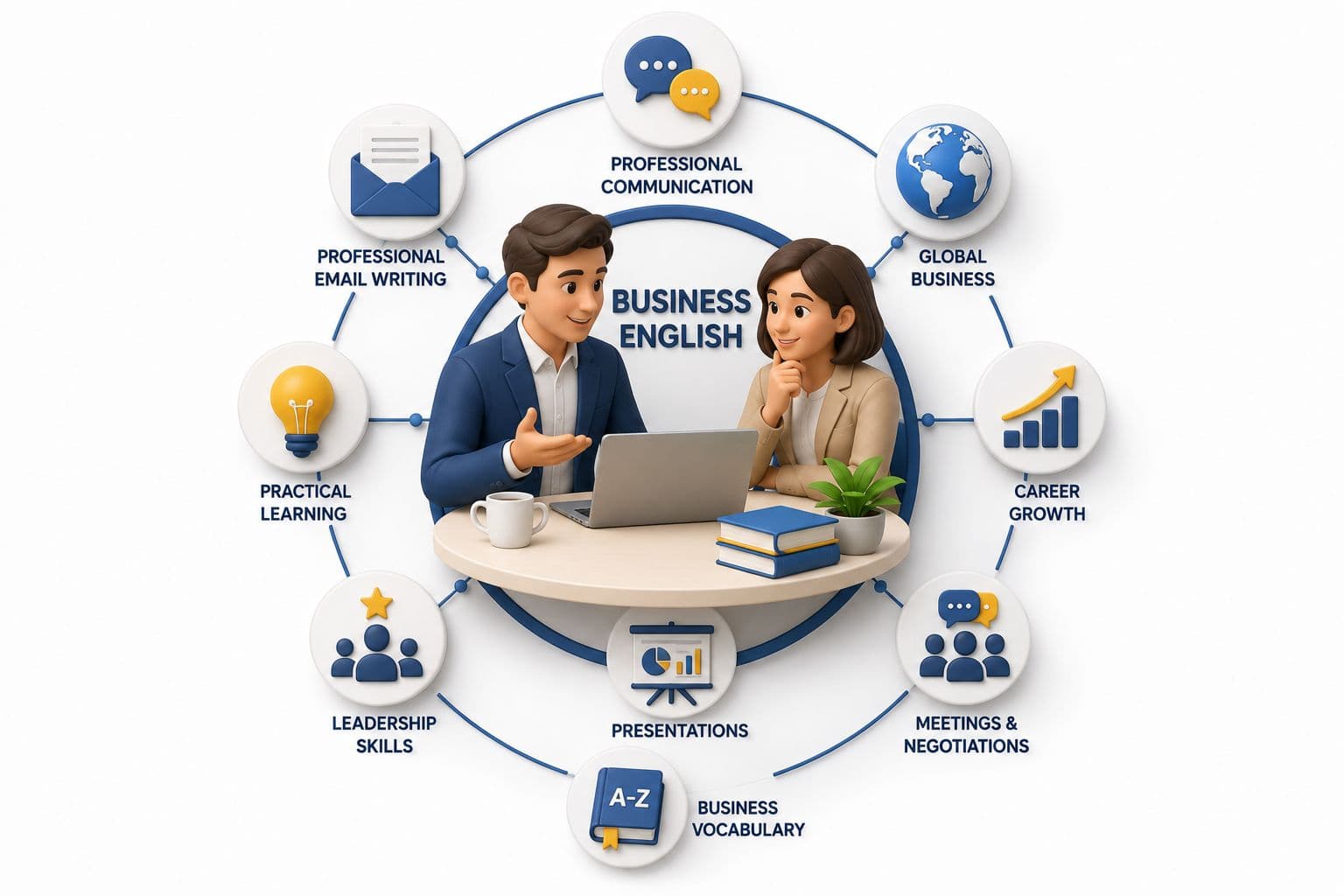 Colleagues in a business English session